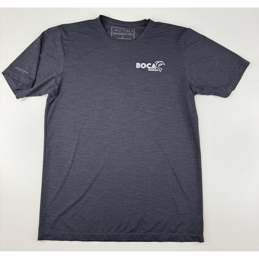 ANETIK‎ Boca Hawaii Performance Shirt UPF 30+ Men's S Gray Running Workout Hike